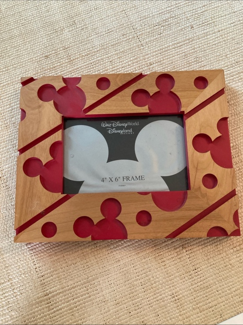 Disney Wooden Photo Frame with Red Mickey Silhouettes